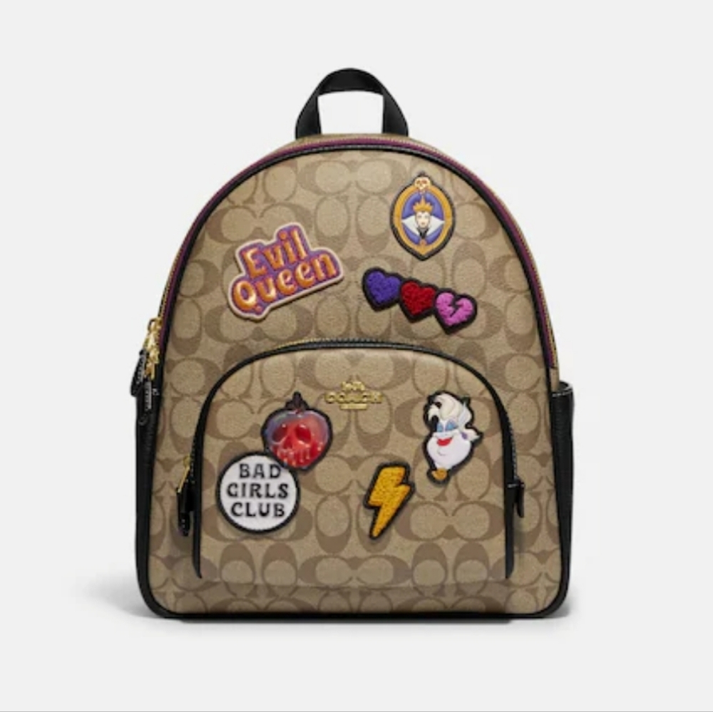 NWOT Disney X Coach  Backpack
Monogram w/ Disney Villains Patches.